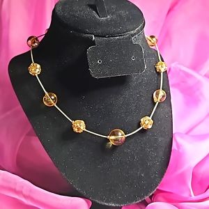Vintage rhinestone and beaded choker